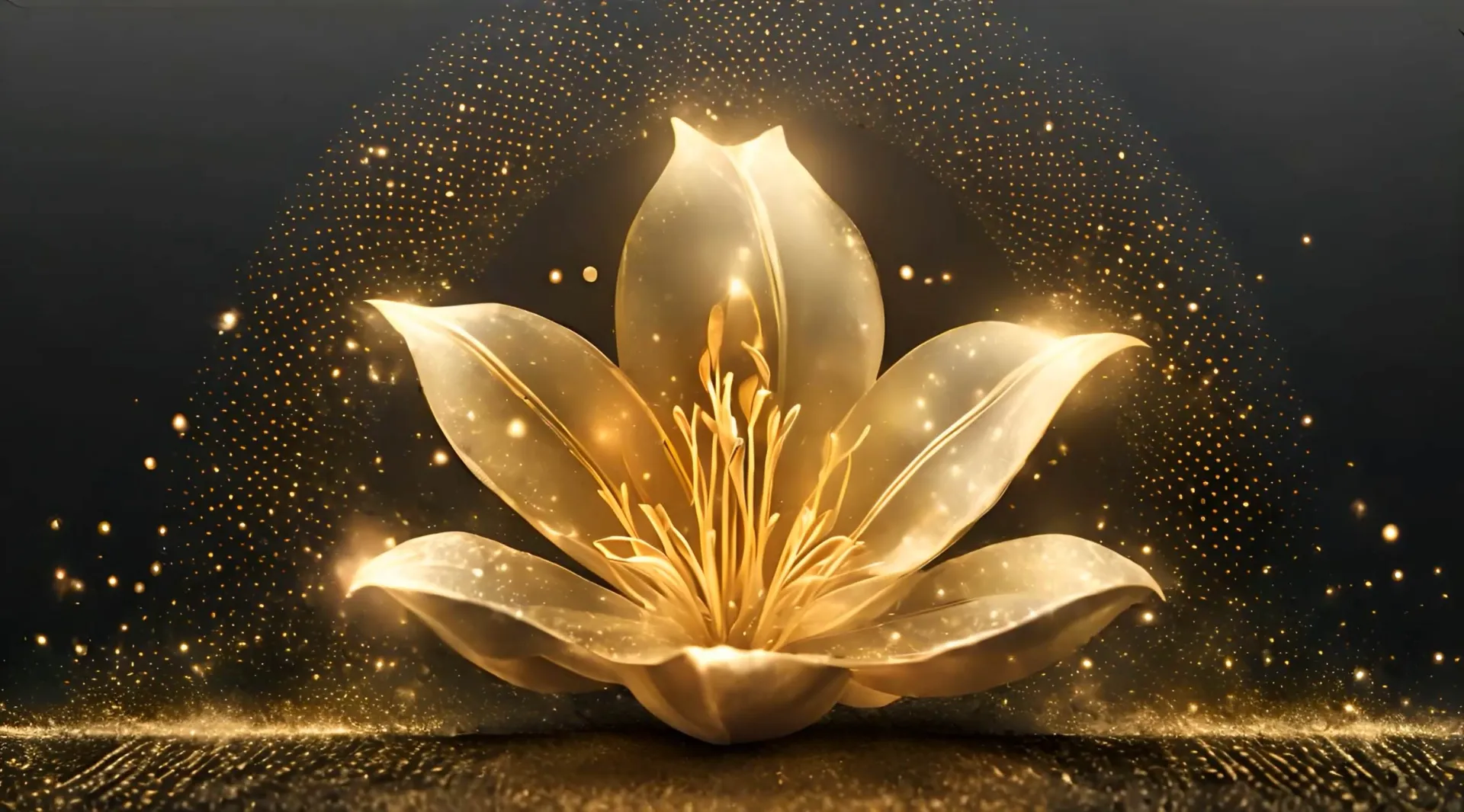 Glowing Golden Elegance Lotus